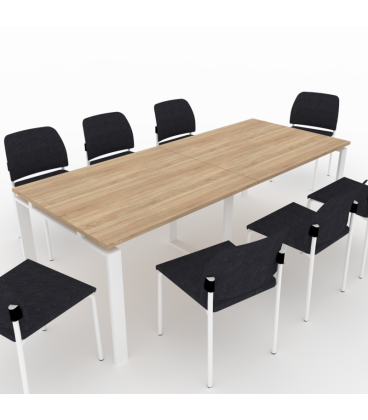 Compre o PACOTE Mesa de reunião OFIMEET CLASSIC ML-PR + Cadeira STEP-TAPI.
