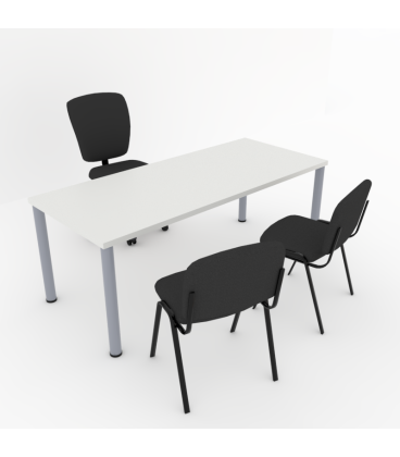 PACK Mesa de FORMAÇÃO BASIC 140x60 cm ML + 2 Cadeiras BASIC-TAPI + Cadeira UDINE-SB