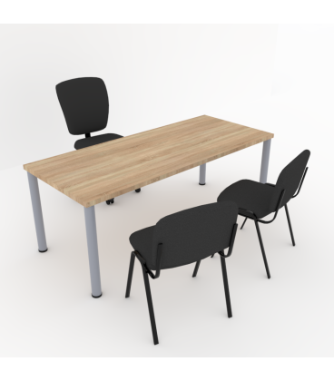 PACK Mesa de FORMAÇÃO BASIC 140x60 cm ML + 2 Cadeiras BASIC-TAPI + Cadeira UDINE-SB