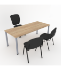 PACK Mesa de FORMACIÓN BASIC 140x60 cms ML + 2 Sillas BASIC-TAPI + Silla UDINE-SB