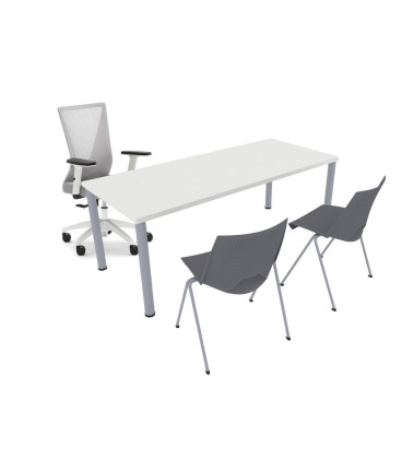 Pack Mesa de FORMACIÓN BASIC 140x60 cms ML + 2 Sillas STRIKE + Silla TIVARA