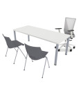 Pack Mesa de FORMACIÓN BASIC 140x60 cms ML + 2 Sillas STRIKE + Silla TIVARA