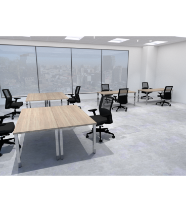 Mesa de FORMACIÓN PATA CUADRADA CROMADA ML 140x60 cms ML