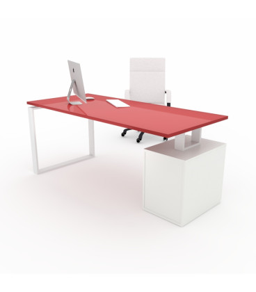 Mesa de oficina moderna Ofiplus-SC-DL chapa metálica con cajonera