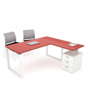 Mesa de oficina OFIPLUS MODERN con ALA y SOPORTE CAJONERA DL