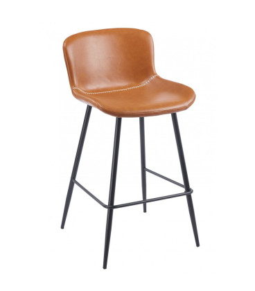 Taburete tapizado en similpiel vintage SAMPER