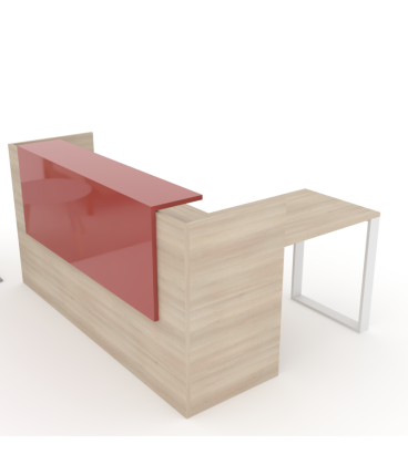 Mostrador DL con forma de L metálico bilaminado con varios colores