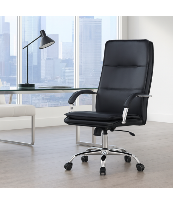 Sillón de similpiel, con respaldo alto, NEROTH