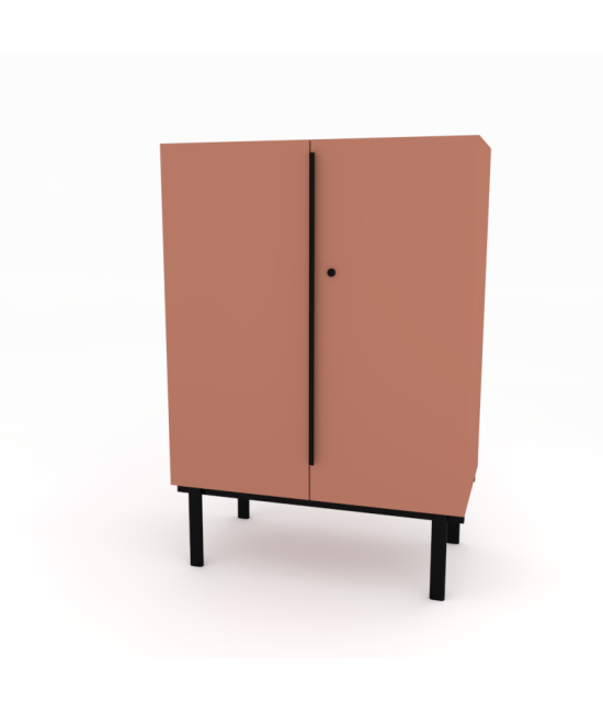 ARMARIO MEDIO DE OFICINA CON PUERTAS, TONO ZN 103x90x45cm