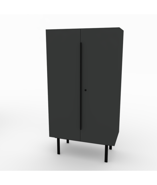 ARMARIO ALTO DE OFICINA CON PUERTAS, TONO ZN 143x90x45cm