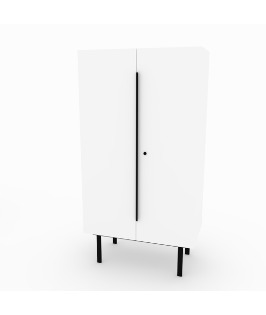 ARMARIO ALTO DE OFICINA CON PUERTAS, TONO ZN 143x90x45cm