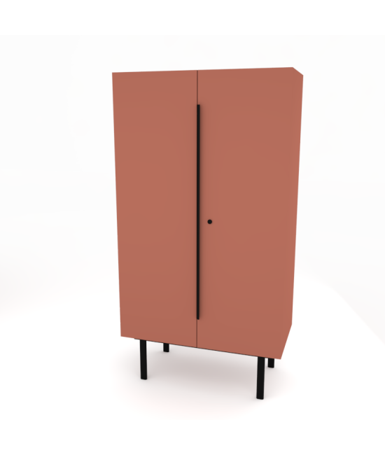 ARMARIO ALTO DE OFICINA CON PUERTAS, TONO ZN 143x90x45cm
