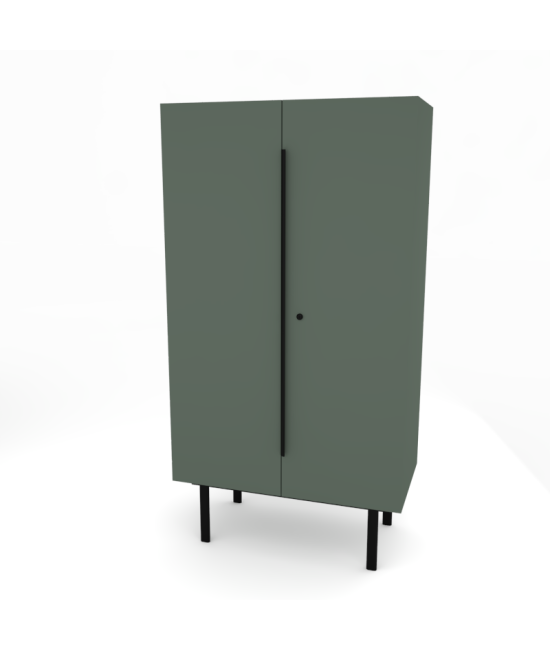 ARMARIO ALTO DE OFICINA CON PUERTAS, TONO ZN 143x90x45cm