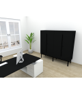 ARMARIO ALTO DE OFICINA CON PUERTAS, TONO ZN 143x90x45cm