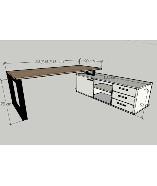 Mesa com CREDENÇA DE APOIO NEW