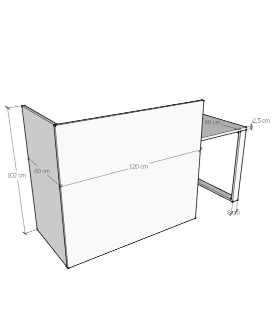 Mesa MOSTRADOR MODERN 120 cms