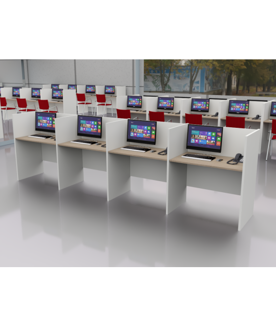 Call Center Box 5 puestos fabricado con tablero melaminado