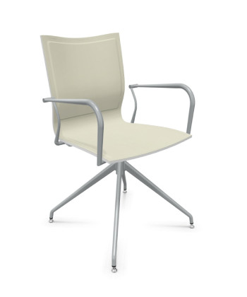 Cadeira giratória ÍKARA CINZA ALUMÍNIO. Melhor qualidade e preço