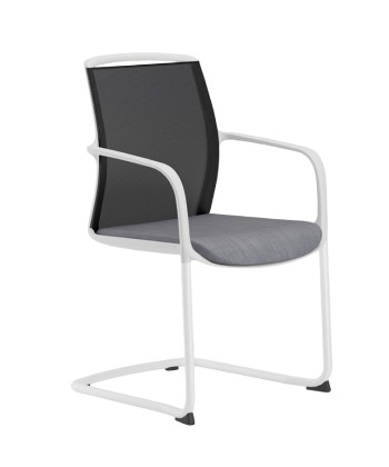 Cadeira confidente com base patim JUNO WHITE. Melhor qualidade e preço