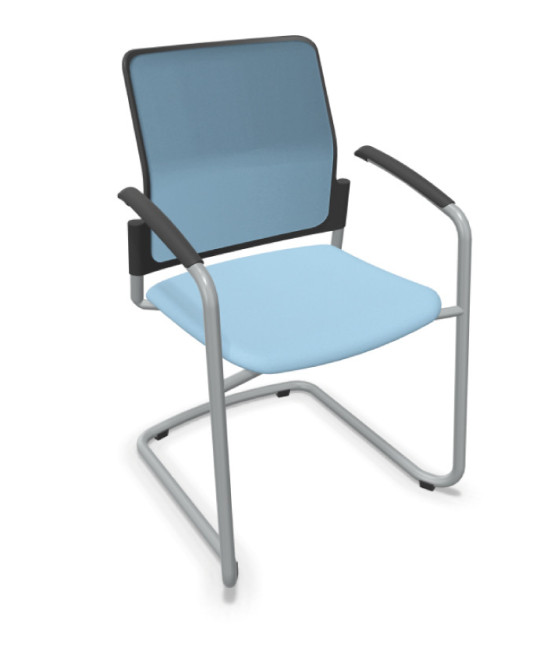 Silla, base patín gris aluminio, URBAN PLUS 50. Mejor calidad y precio