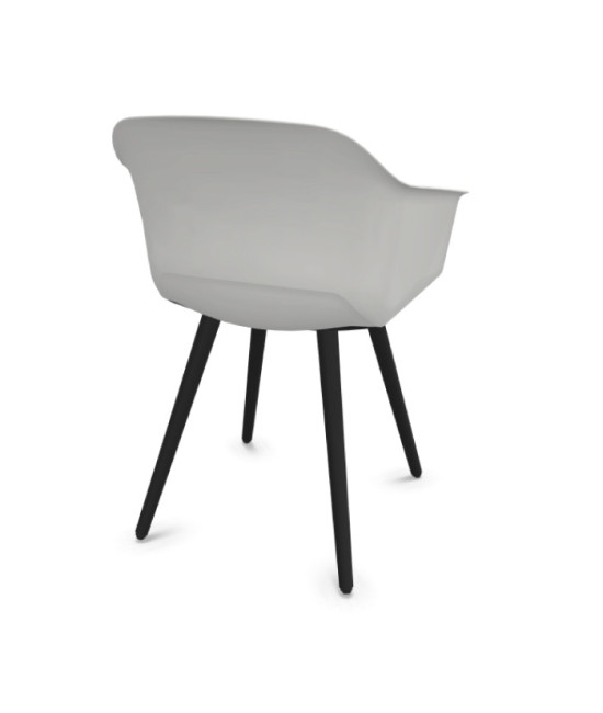 Silla de polipropileno, patas madera NEGRA, NOOM 60. Mejor calidad y precio.