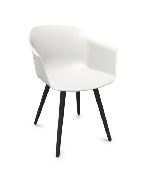 Silla de polipropileno, patas madera NEGRA, NOOM 60. Mejor calidad y precio.