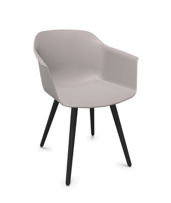 Silla de polipropileno, patas madera NEGRA, NOOM 60. Mejor calidad y precio.