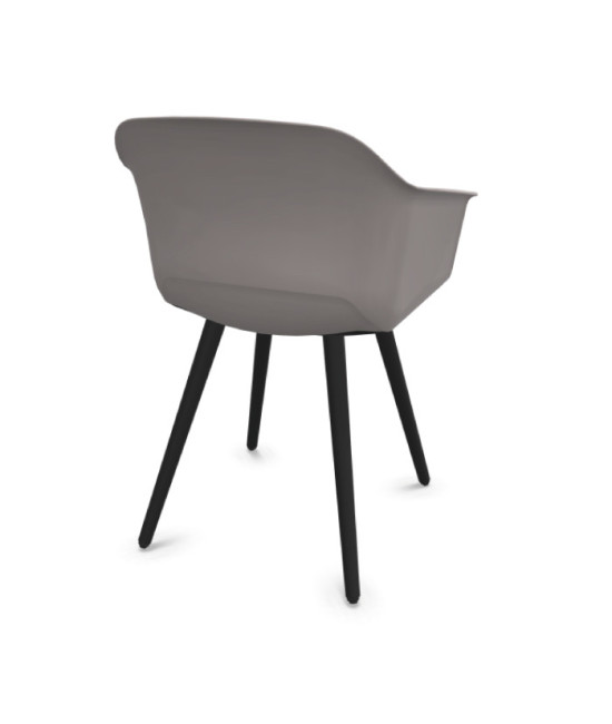 Silla de polipropileno, patas madera NEGRA, NOOM 60. Mejor calidad y precio.