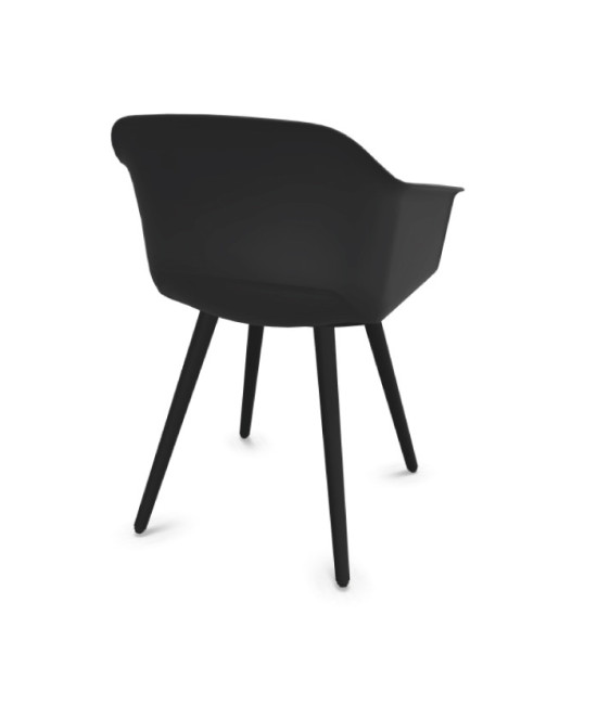 Silla de polipropileno, patas madera NEGRA, NOOM 60. Mejor calidad y precio.