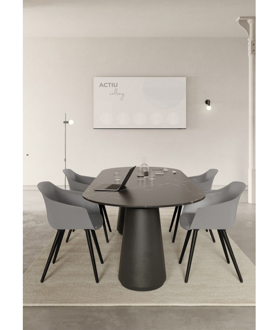 Cadeira de polipropileno, pés em madeira PRETA, NOOM 60. Melhor qualidade e preço