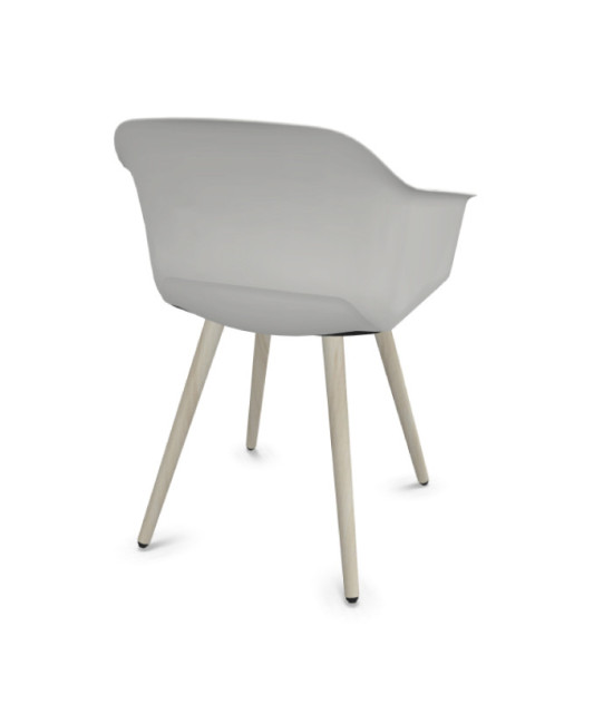 Silla de polipropileno, patas madera de haya, NOOM 60. Mejor calidad y precio.