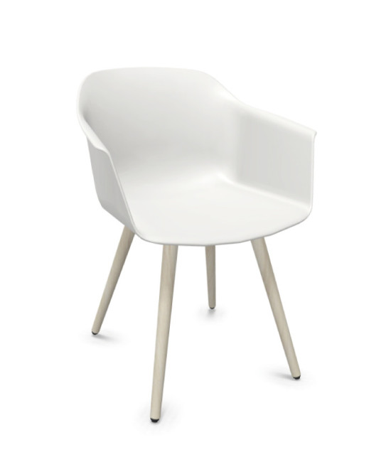 Silla de polipropileno, patas madera de haya, NOOM 60. Mejor calidad y precio.