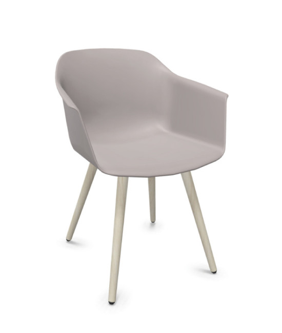 Silla de polipropileno, patas madera de haya, NOOM 60. Mejor calidad y precio.