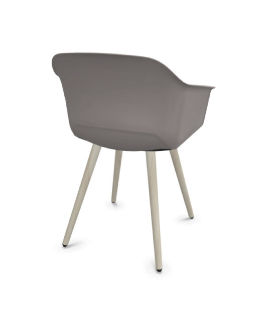 Silla de polipropileno, patas madera de haya, NOOM 60. Mejor calidad y precio.