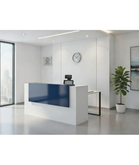 Mostrador DL con forma de L metálico bilaminado con varios colores