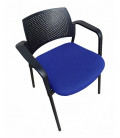 Silla de polipropileno, tapizada, KYROS CON  BRAZOS. Mejor calidad y precio