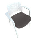 Silla de polipropileno, tapizada, KYROS CON  BRAZOS. Mejor calidad y precio
