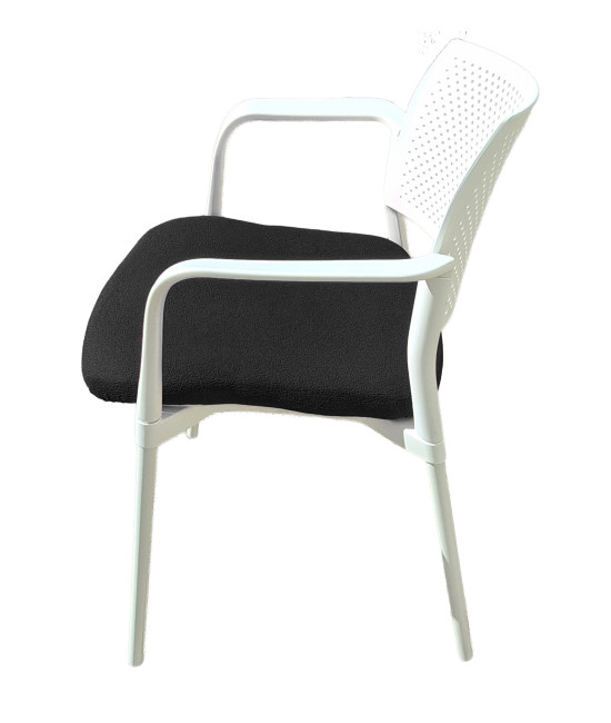 Silla de polipropileno, tapizada, KYROS CON  BRAZOS. Mejor calidad y precio
