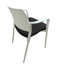 Silla de polipropileno, tapizada, KYROS CON  BRAZOS. Mejor calidad y precio