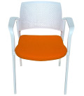 Silla de polipropileno, tapizada, KYROS CON  BRAZOS. Mejor calidad y precio