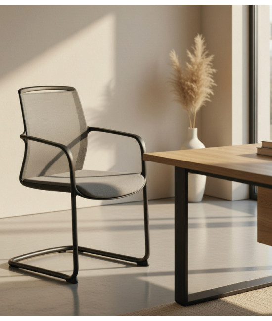 Silla confidente, de base patín JUNO BLACK. Mejor calidad y precio