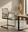 Silla confidente, de base patín JUNO BLACK. Mejor calidad y precio
