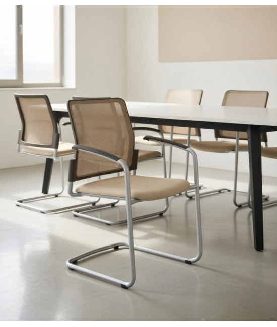 Silla, base patín gris aluminio, URBAN PLUS 50. Mejor calidad y precio