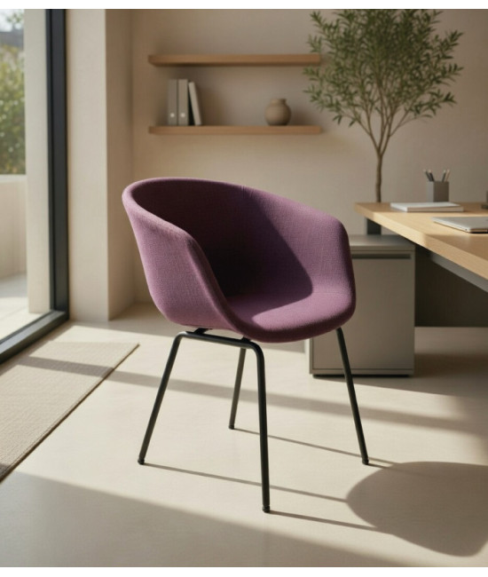 Sillón fijo de oficina tapizado. Silla confidente. Silla oficina.