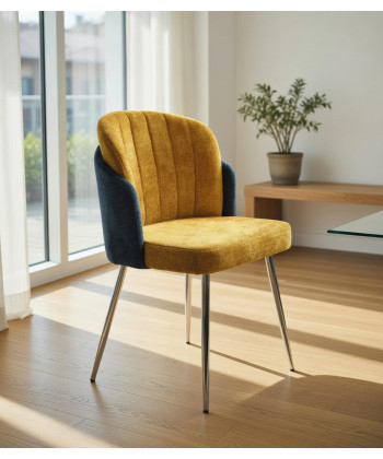 Silla tapizada en tejido chenilla DRESDE