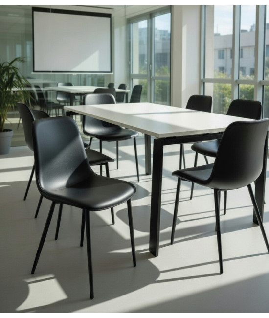 Silla tapizada en similpiel vintage PEÑAFIEL