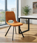 【Silla confidente, metal y similpiel ANTIBES】Mejor Calidad y Precio