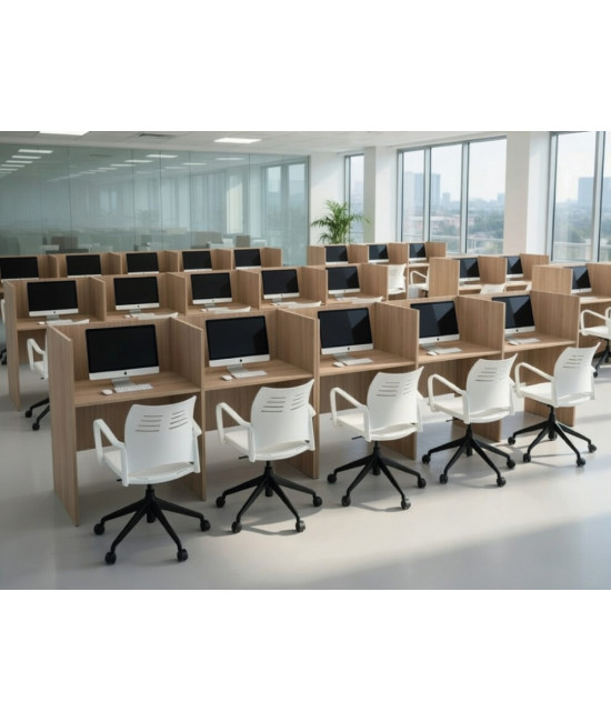 Call Center Box 5 puestos fabricado con tablero melaminado