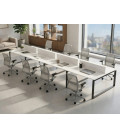 【Mesa de trabajo Bench Modern de 8 puestos ML, Con Separador】Mejor Calidad y Precio