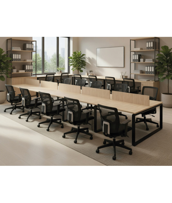 【Mesa de trabajo Bench Modern de 10 puestos ML】Mejor Calidad y Precio